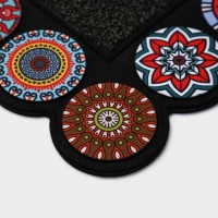 Коврик придверный Доляна &laquo;Глория&raquo;, с окантовкой, 46&times;75 см, цвет чёрный