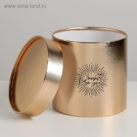 Коробка подарочная шляпная, упаковка, &laquo;Present for you&raquo;, золотая, 15 х 15 х 15 см