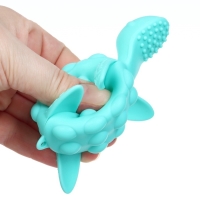 Прорезыватель силиконовый для зубов с погремушкой Крошка Я &laquo;Черепаха&raquo;, бирюзовый