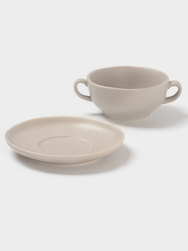 Бульонница Magistro "Potter" 255мл 15х2 цвет светло-серый с блюдцем