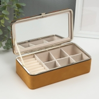 Шкатулка кожзам для украшений "Пальмовые листья" пробка 10х18х6 см Шкатулка кожзам для украшений "Пальмовые листья" пробка 10х18х6 см