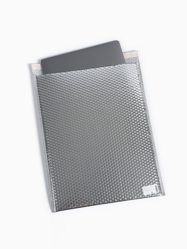 Пакет упаковочный пупырчатый, с клапаном и клеевым слоем,40х50+4 см,п/э,3 слоя, металлизир