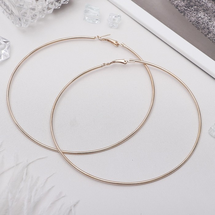 Серьги кольца &laquo;Классика&raquo; d=10 см, цвет золото