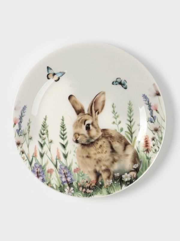 Тарелка десертная Доляна "Зайка" цвет белый  цвет белый 20,3х2 см