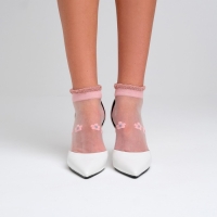 Носки женские стеклянные MINAKU &laquo;Цветы&raquo;, цвет розовый, р-р 36-37 (23 см)