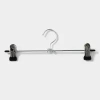 Вешалка для брюк и юбок с зажимами, 30&times;10 см, серебряная