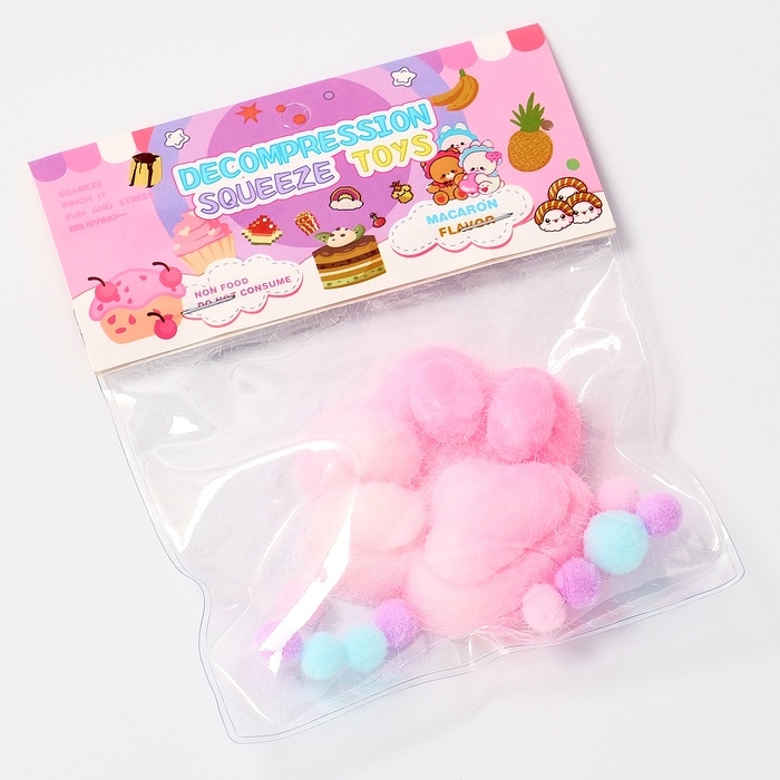 Сквиш антистресс - игрушка &laquo;Таба лапка&raquo;, с пушистой посыпкой, МИКС