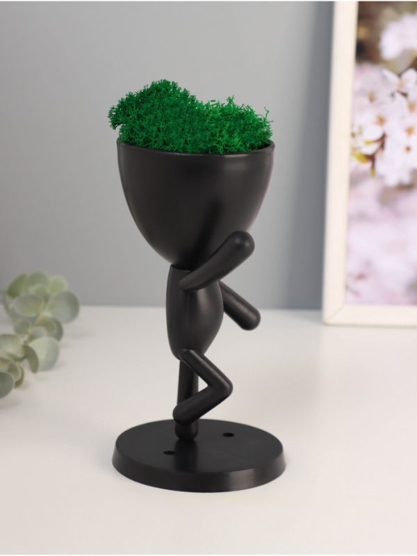 Кашпо пластиковое "Мистер Грин" 16*10*8,5 см черный