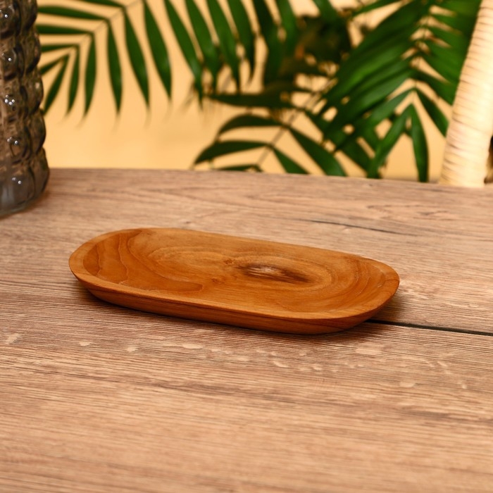 Блюдо 20х10х2 см, тиковое дерево