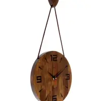 Часы настенные, интерьерные, бесшумные, d-30 см, дерево на подвесе