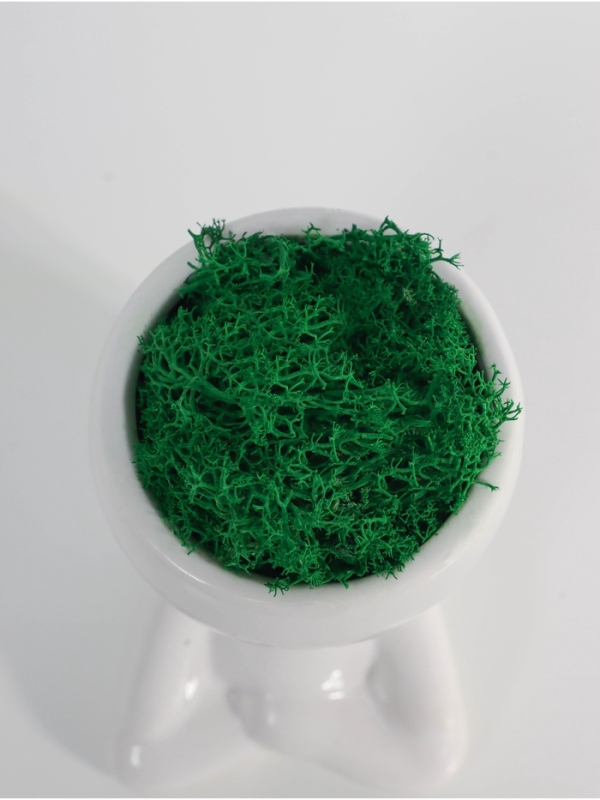 Кашпо керамика "Мистер Грин йог" 11,5*7*8 см белый