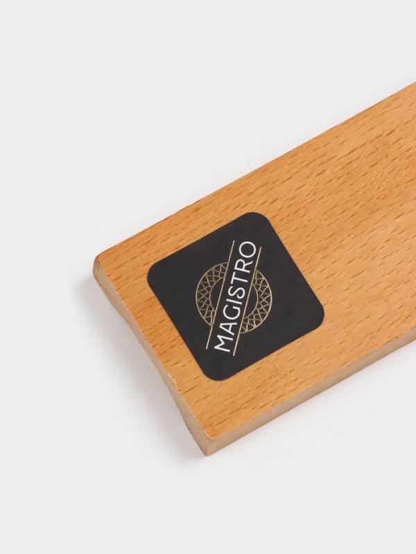 Скалка из мрамора 46х6 см, цвет белый, ручки из бука