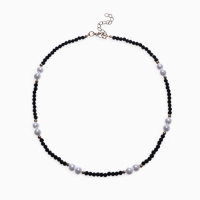 Бусы &laquo;Бисер&raquo; бусина №8, чёрно-белый в золоте, 40 см