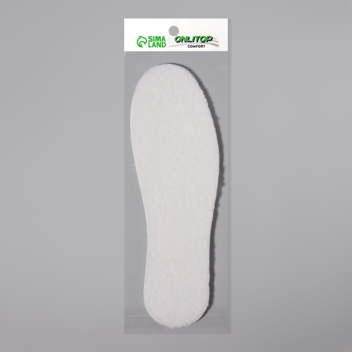 Стельки для обуви, универсальные, двухслойные, р-р RU до 48 (р-р Пр-ля до 47), 30 см, пара, цвет белый