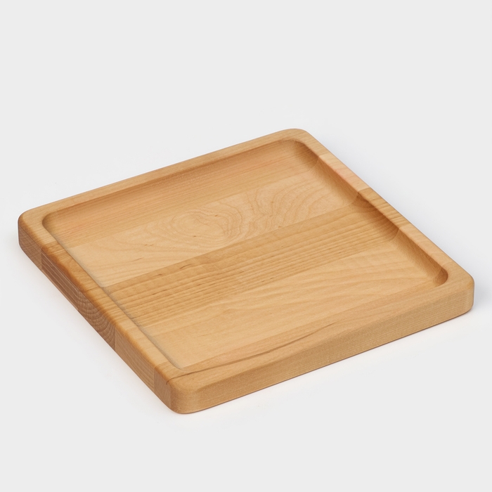 Тарелка Adelica &laquo;Классика&raquo;, 19&times;19&times;1,8 см, пропитана минеральным маслом, берёза