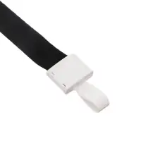 Лента для бейджа, ширина-15 мм, длина-80 см, с пластиковым держателем, черная