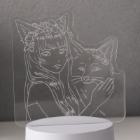 Светильник "Лисица" LED RGB от сети RISALUX 9,5х16,7х18,5 см