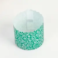 Форма бумажная для кекса, маффинов и кулича &laquo;Флора зелёная&raquo;, 70&times;60 мм