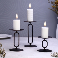 Набор подсвечников 10х20; 10х15; 10х10 см, чёрный Набор подсвечников 10х20; 10х15; 10х10 см, чёрный