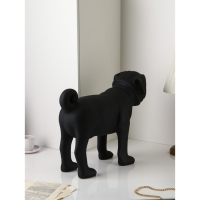 Фигура &laquo;Мопс&raquo;, полистоун, 48 см, цвет чёрный матовый