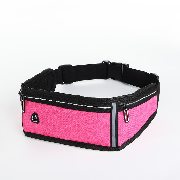 Поясная сумка на молнии, 3 отдела, цвет розовый Поясная сумка на молнии, 3 отдела, цвет розовый