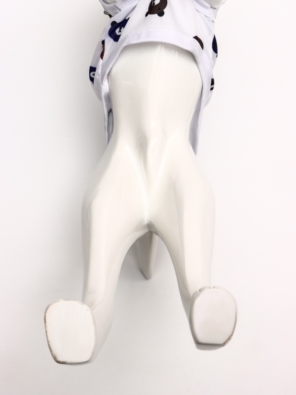 Футболка для животных "Мишка", L (ДС 34, ОГ 46 см), белая