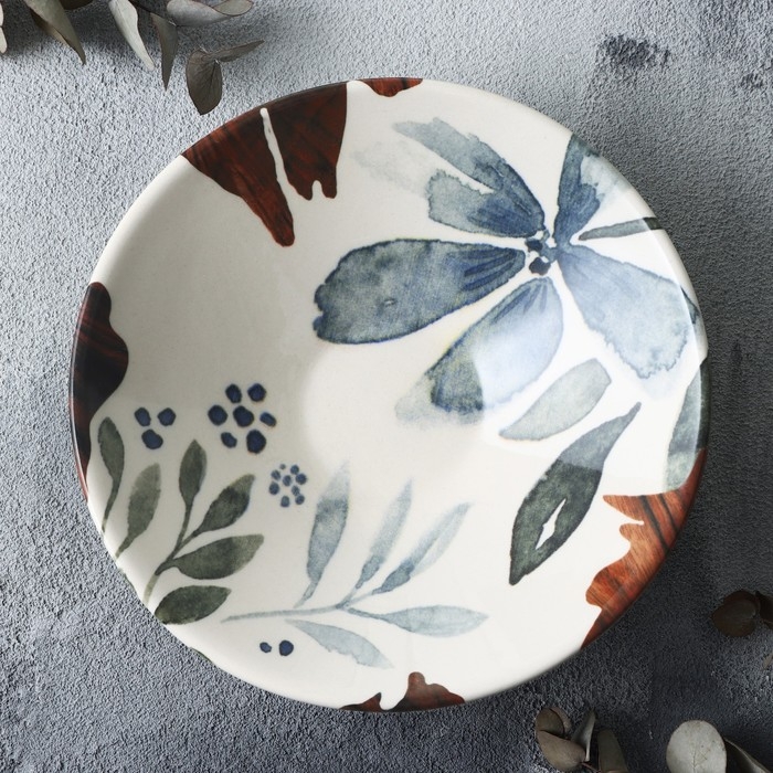 Тарелка керамическая &laquo;Фьюжен&raquo;, 20 х 5.5 см, 600 мл, цвет белый