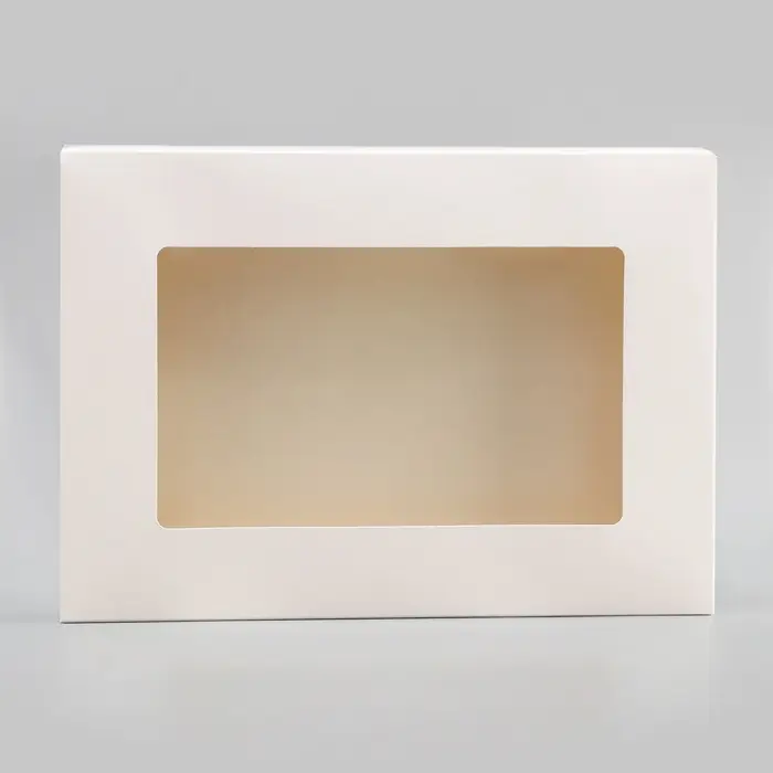 Коробка складная, с окном, белая, 28 х 20 х 5 см