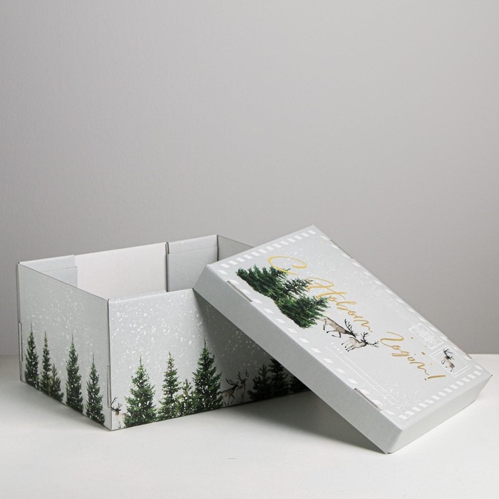 Коробка подарочная новогодняя складная &laquo;Уютного нового года&raquo;, 31,2 х 25,6 х 16,1 см, Новый год