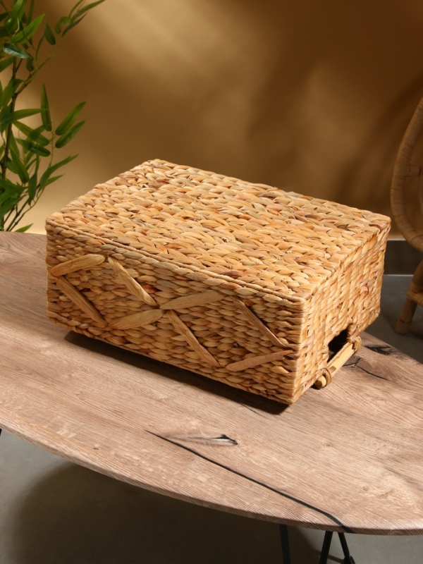 Корзина плетеная 45x30x20 см, водный гиацинт