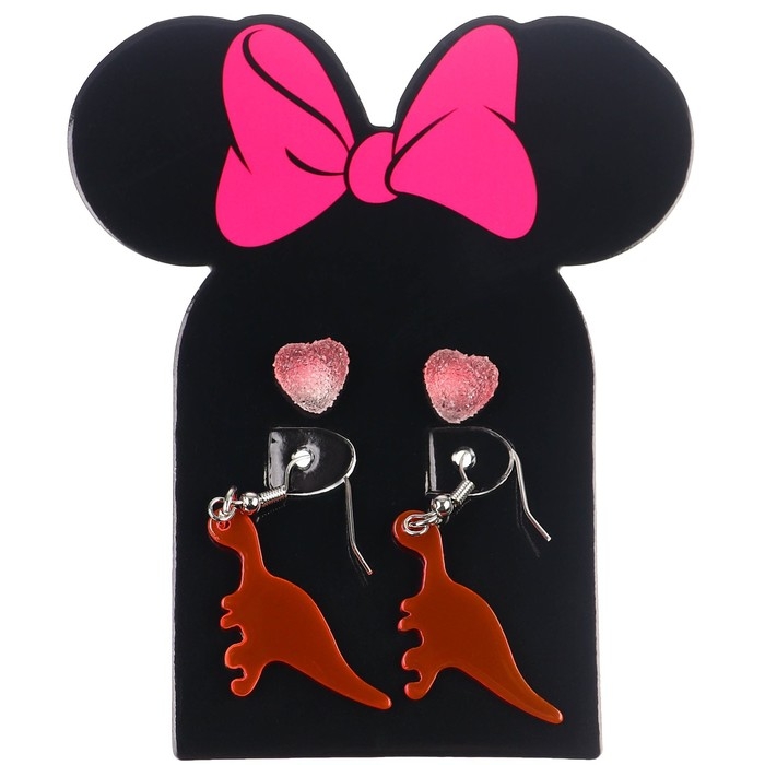 Серьги, 2 пары, бижутерия, Минни Маус