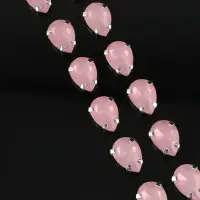 Стразы пришивные &laquo;Капля&raquo;, в цапах, 10&times;14 мм, 20 шт., розовые