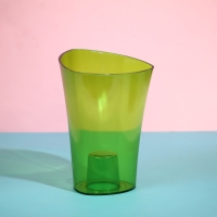 Горшок для орхидей, 1,3 л, 13,6 &times; 14,1 &times; 20 см, пластик, прозрачно-зелёный