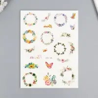 Переводные тату на тело цветные &laquo;Цветочные венки&raquo;, 24&times;14.5 см, МИКС