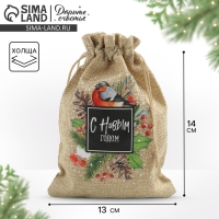Мешок с термонаклейкой &laquo;Снегирь&raquo;, 13 х 18 см +/- 1.5 см, Новый год