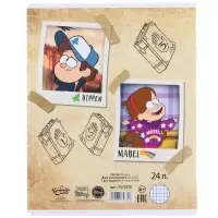 Тетрадь в клетку 24 листа, 5 видов МИКС, обложка мелованный картон, &laquo;Гравити Фолз&raquo;