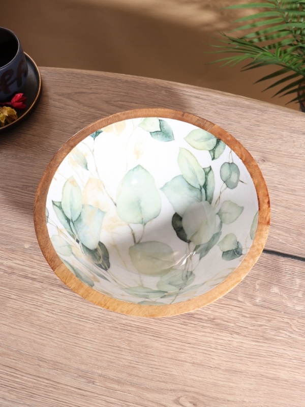 Салатник &laquo;Листья&raquo;, 25&times;25&times;10 см, дерево манго