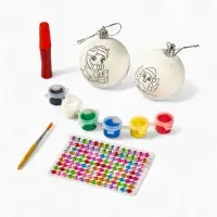 Набор для творчества &laquo;Елочные шары под раскраску &raquo;Волшебные истории&laquo; + краски, 2 шт.