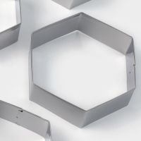 Формы печенья Доляна &laquo;Шестиугольник&raquo;, набор 5 шт., 9.6&times;8.3&times;2.5 см, нержавеющая сталь, серебристые