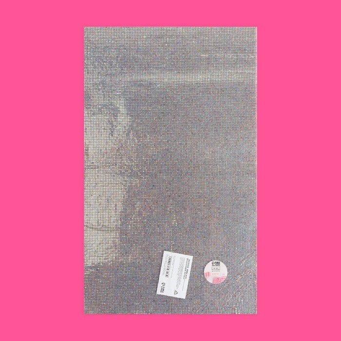 Стразы самоклеящиеся на листе, с голографией, d = 2 мм, 40 &times; 24 см, цвет серебряный