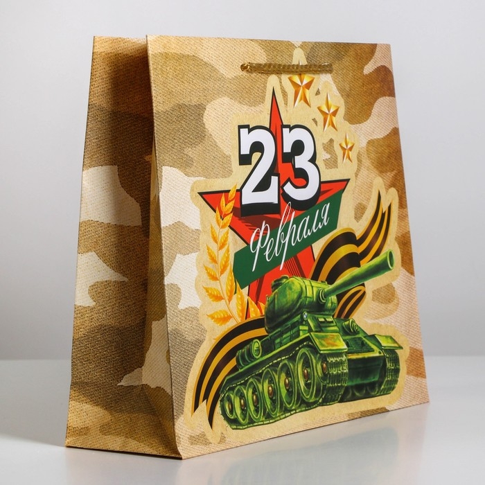 Пакет подарочный ламинированный горизонтальный, упаковка, «Танк», ML 25 х 21 х 8 см Пакет подарочный ламинированный горизонтальный, упаковка, «Танк», ML 25 х 21 х 8 см