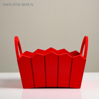 Кашпо деревянное 27&times;18&times;19 см "Мария", ручки боковые, МДФ, красное