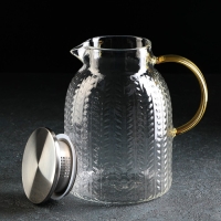 Набор для напитков из стекла Magistro &laquo;Хрусталик&raquo;, 5 предметов: кувшин 1,8 л, 4 кружки 350 мл