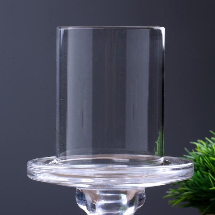 Подсвечник стекло на 1 свечу Подсвечник стекло на 1 свечу "Честность" прозрачный 22х11х11 см