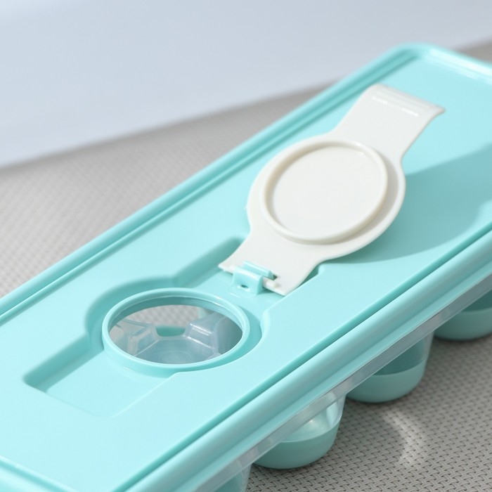 Форма для льда с крышкой и клапаном &laquo;Капля&raquo;, 25&times;8,5&times;4 см, цвет аквамарин