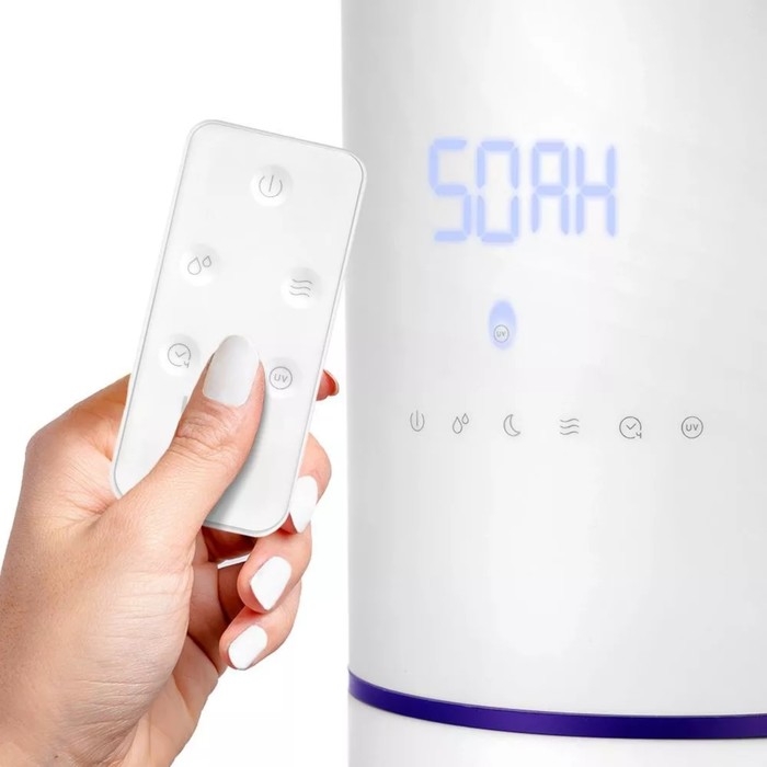 Увлажнитель воздуха Kitfort КТ-2879, ультразвуковой, 25 Вт, 6.7 л, 30 м2, бело-фиолетовый