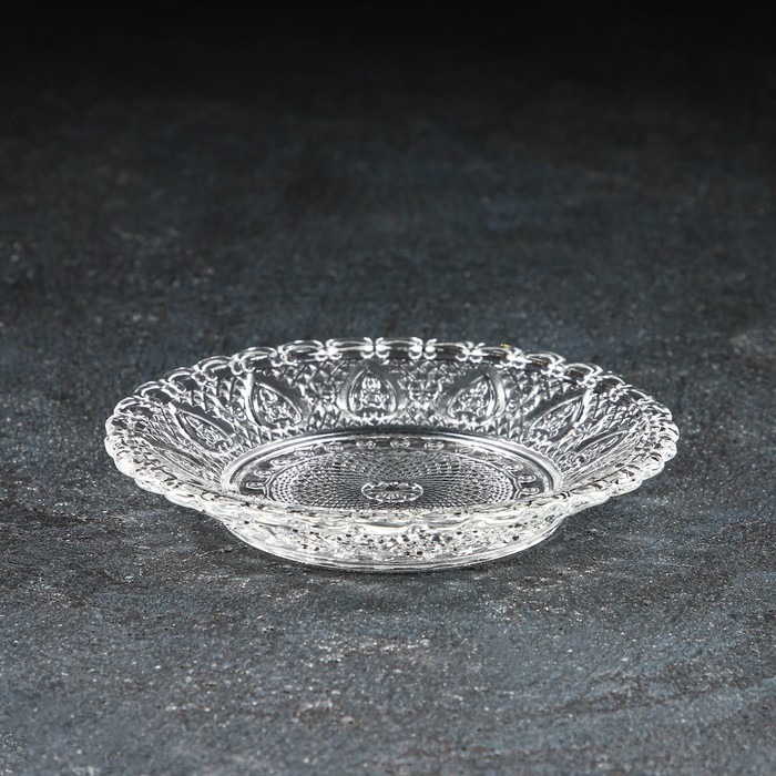 Блюдце стеклянное Доляна &laquo;Эльза&raquo;, d=12,7 см, цвет прозрачный