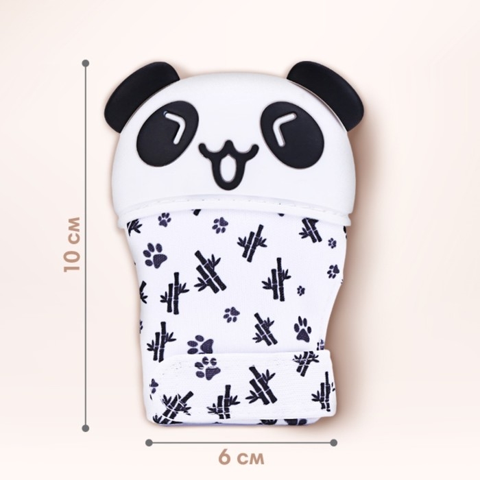 Прорезыватель рукавичка &laquo;Панда&raquo;, на липучке, Крошка Я