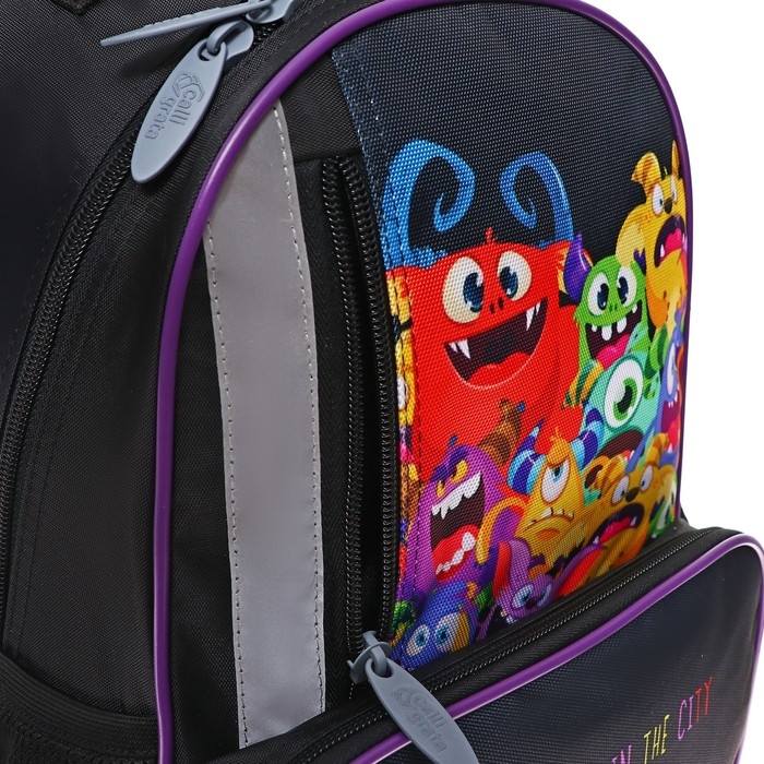 Рюкзак школьный, 37 х 26 х 13 см, эргономичная спинка, Calligrata ОРТ Рюкзак школьный, 37 х 26 х 13 см, эргономичная спинка, Calligrata ОРТ "Монстрики"