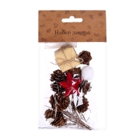 Набор новогоднего декора "Незабываемый праздник" размер шишек: 1,5 &times; 2 см